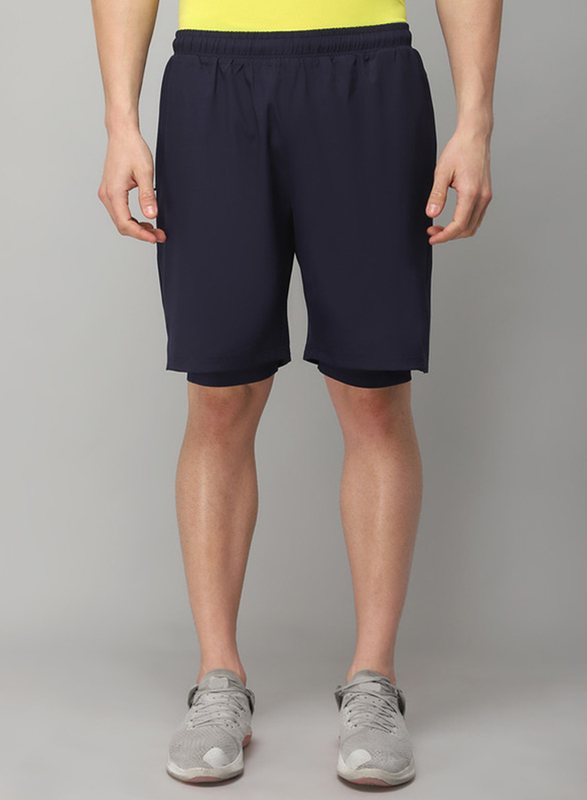 

Incite Training Shorts with Compression Tights for Men, Medium, Navy Blue