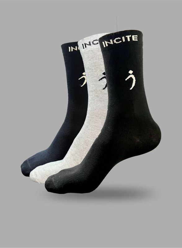 

Incite Cotton Crew Sock Set for Kids, Size 3, 3 Pieces, Multicolour