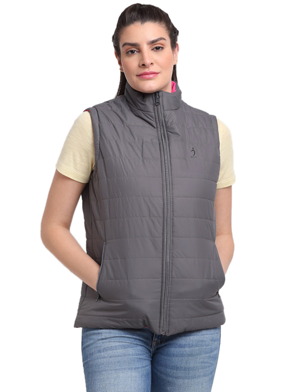 

Incite Sleeveless Puffer Jacket for Women, L, Grey