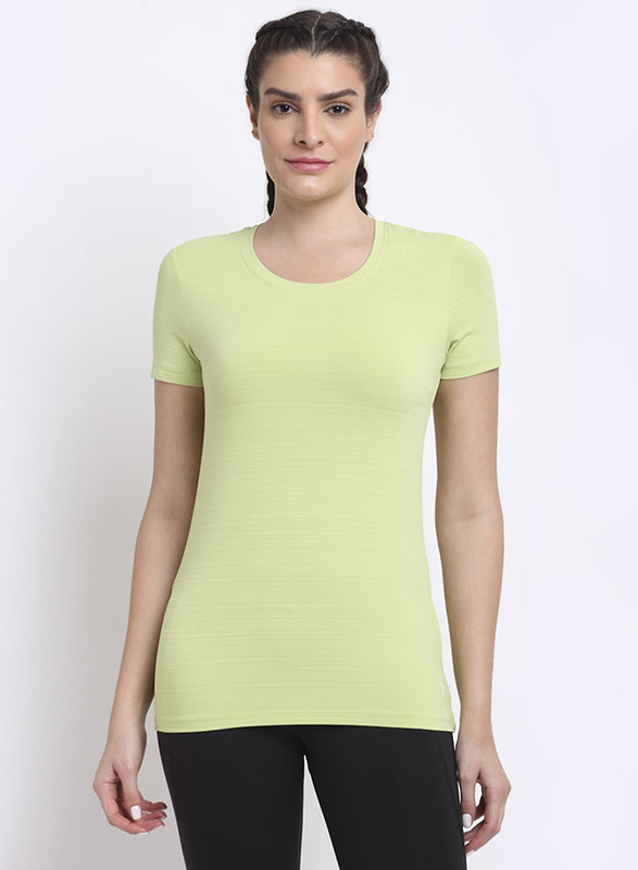 

Incite Short Sleeve and Round Neck Training T-Shirt for Women, Large, Light Green