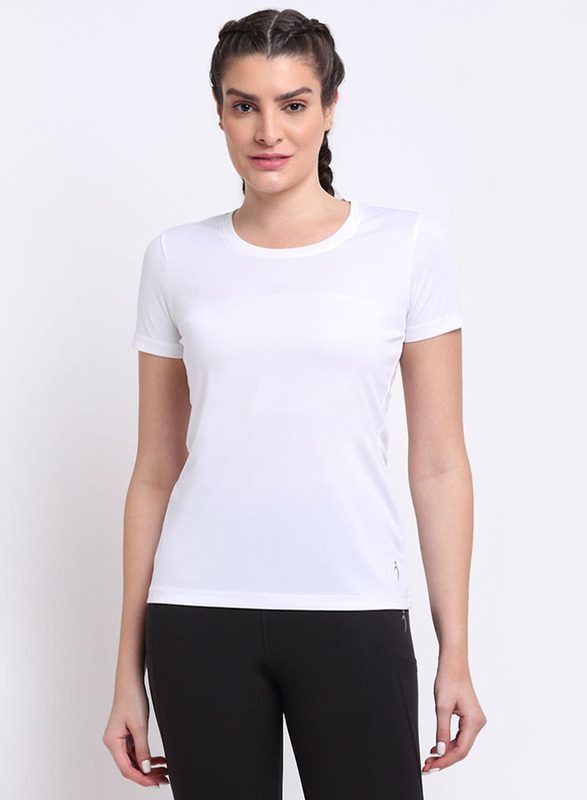 

Incite Short Sleeve and Round Neck Training T-Shirt for Women, Large, White