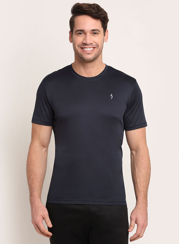 

Incite Plain Training Round Neck Short Sleeve Slim Fit T-Shirt for Men, Double Extra Large, Navy Blue