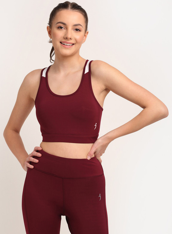 

Incite Training Sports Bra with Insert Pocket, 2XL, White Maroon