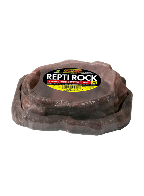 

Zoo Med Combo Reptile Rock Food Water Dishes, Medium, Grey