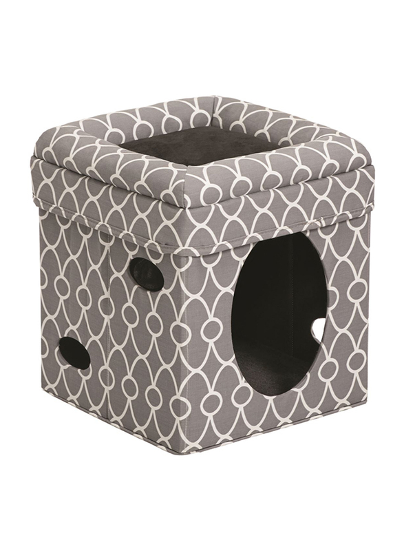 

MidwestPetProducts 2-Story Cat Cube, Geometric Gray