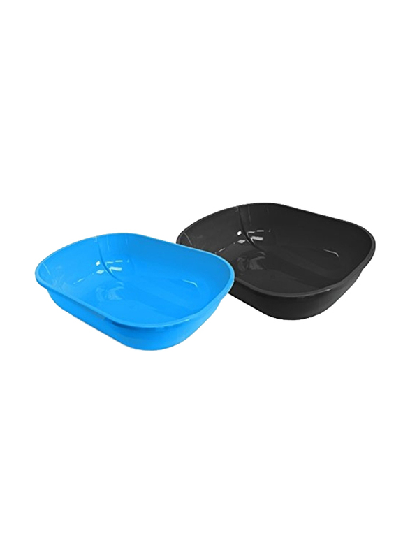 

Royal Pet Fresh Kitty Cat Litter Pan, 2-Pieces, Large, Blue/Black