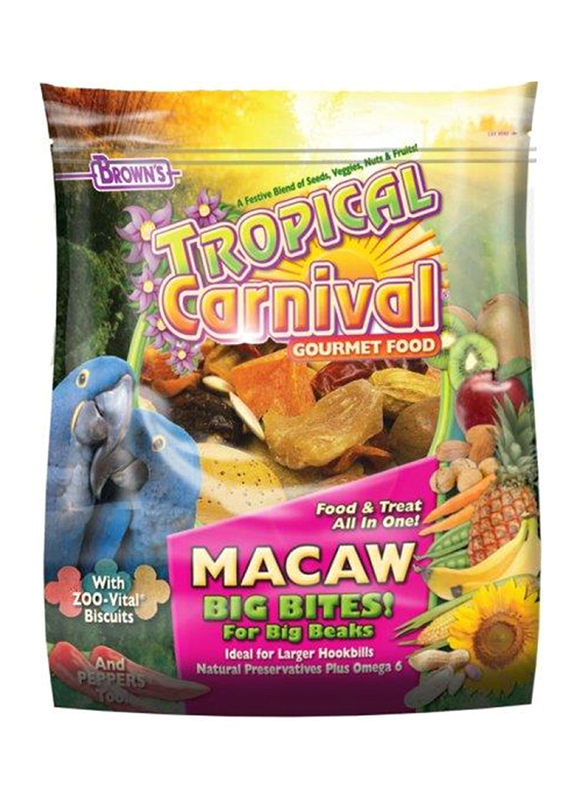 

Browns Tropical Carnival Gourmet Big Bites For Macaws Bird Dry Food, 6.35Kg