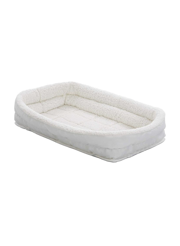 

Midwest Quiet Time Deluxe Fleece Double Bolster Dog Bed, 36inch, White