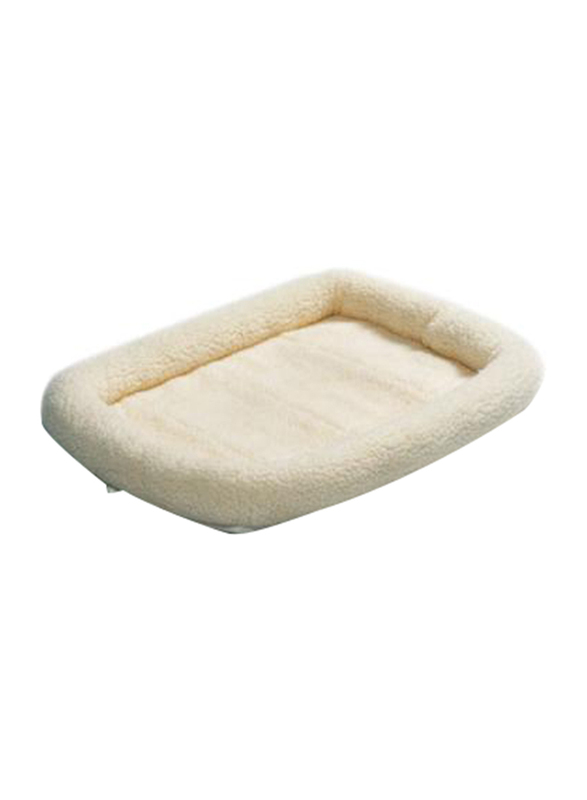 

Midwest Quiet Time Fleece Sheepskin Dog Bed, 22inch, White