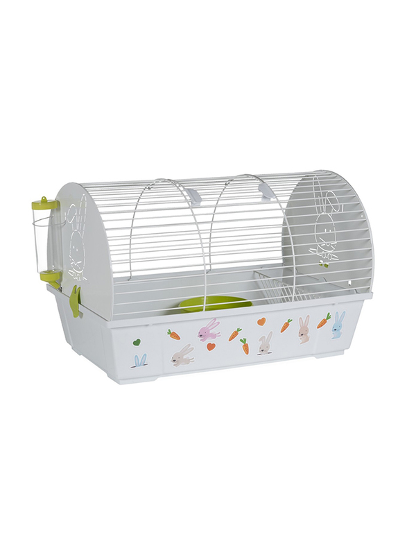 

Voltrega 993BP Rabbit Cage with Stickers, White/Green