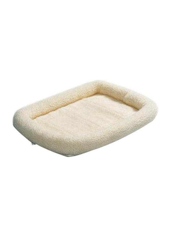 

Midwest Quiet Time Fleece Sheepskin Dog Bed, 24inch, White