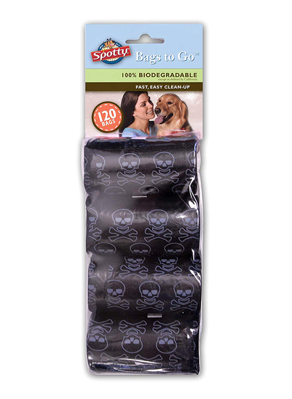 

Royal Pet Spotty Biodegradable Bags to Go Skull Refills, 120 Bags, Black