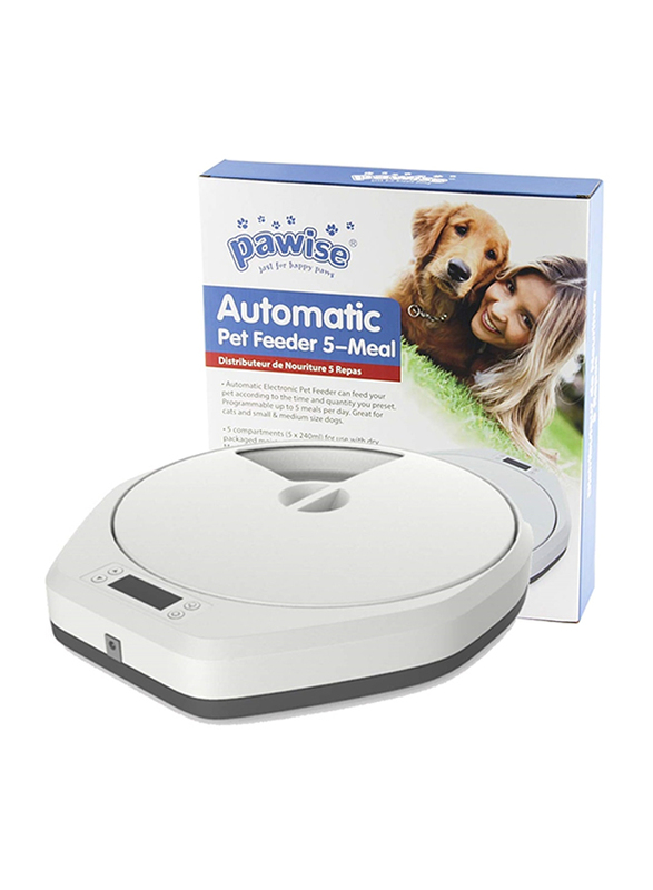 

Pawise 5 Meal Automatic Pet Feeder, White