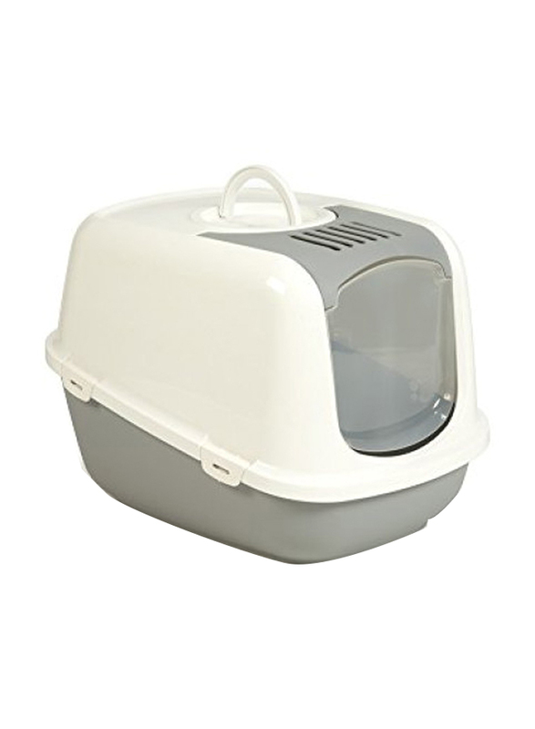 

Beeztees Nestor Pan Jumbo Cat Litter Box, Grey/White