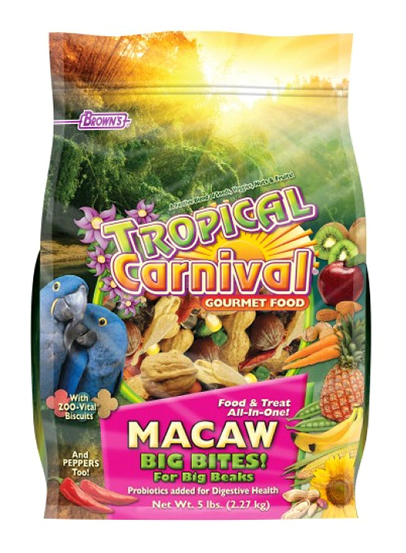 

Browns Tropical Carnival Gourmet Macaws Big Bites Bird Dry Food, 2.27Kg