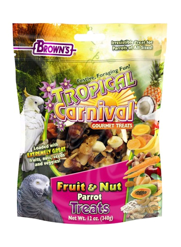 

Browns Tropical Carnival Gourmet Fruit & Nut Parrot Bird Dry Food, 340g