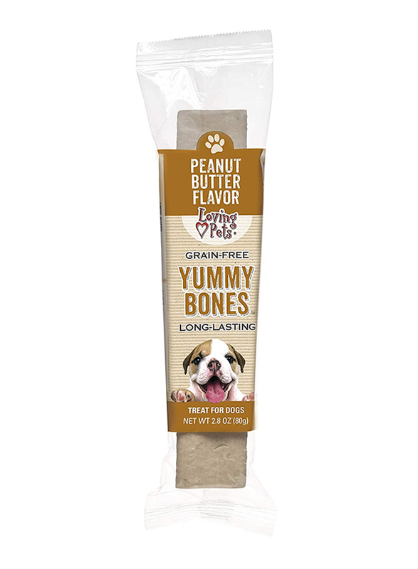 

Loving Pets Single Wrapped Yummy Bone Peanut Butter Flavor Dog Dry Food, 2.8oz