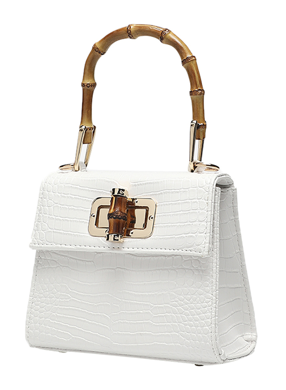 

Couture Labs Couturelabs Bianca Crocodile Skin Satchel Bag for Women, White