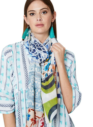 Couturelabs Farah Paisley Print Silk Blend Scarf for Women, Multicolour