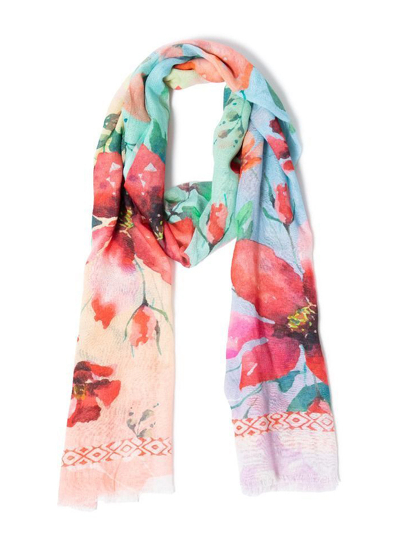 

Other brand Couturelabs Kalina Flower Print Silk Blend Scarf for Women, Multicolour