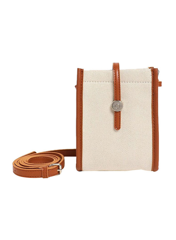 

Couture Labs Bolt Fashion Flatter Canvas Sling Bag for Women, Brown/Beige