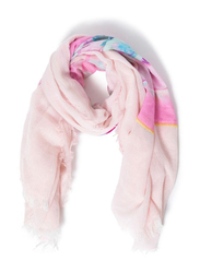 Couturelabs Mahina Flower Print Cotton Scarf for Women, Pink