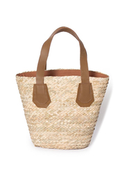 Couturelabs Buana Medium Shopper Bag for Women, Brown/Beige