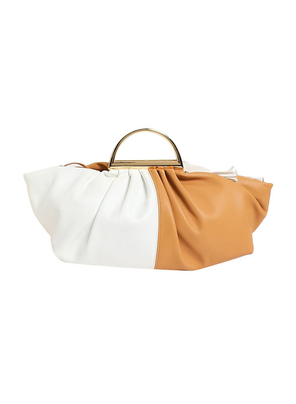 

Couture Labs Bruno Fashion Flatter PU Leather Tote Bag for Women, Brown/White