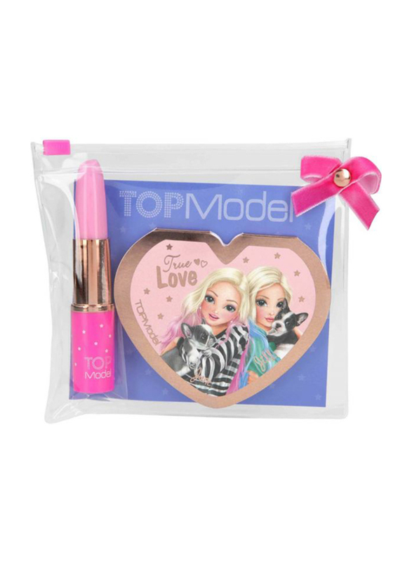 

Top Model Stationary Set Lipstick Pen & Mirror Notepad, Multicolour