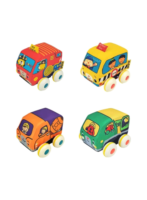 

K's Kids Pull Back Autos School Bus + Fire Engine Set, 1+ Years, Multicolour