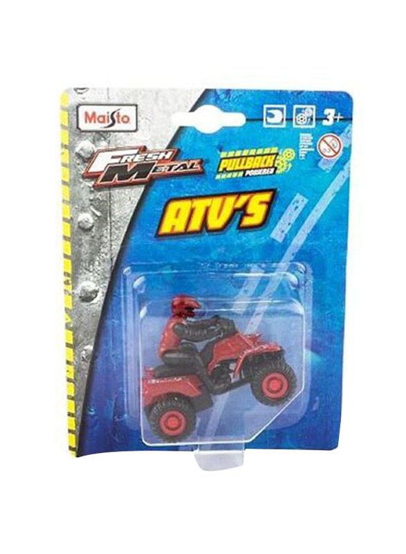 

Maisto Fresh Metal Pullback Powered Atv's Motorized, 8cm, Ages 3+, Black/Red