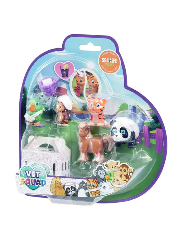 

Vet Squad Animals Horse, Dog, Parrot, Tiger & Penguin, Animal Figures, 5 Pieces, Ages 4+