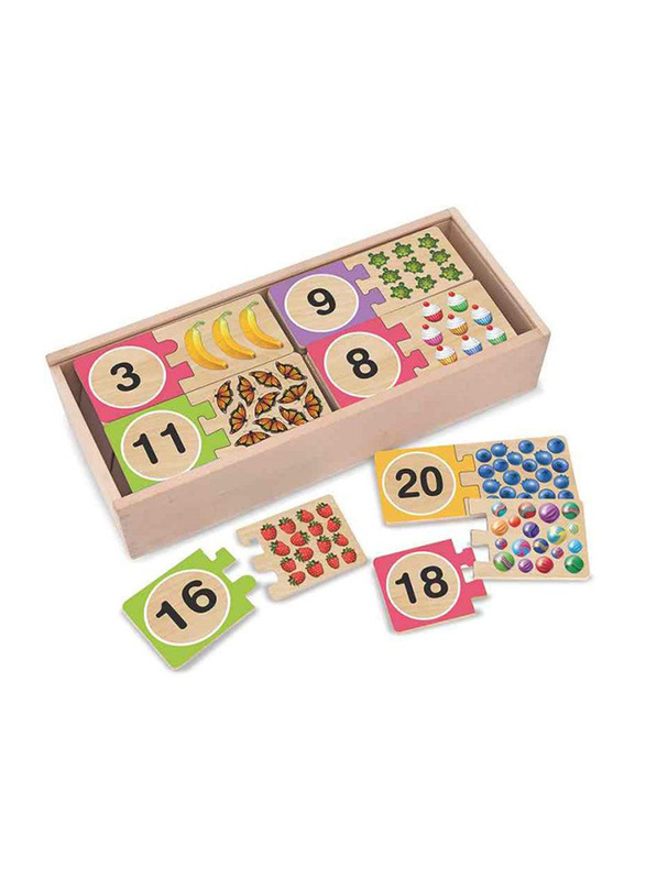 

Melissa & Doug Wooden Number Puzzles, 20 Pieces, Ages 2+