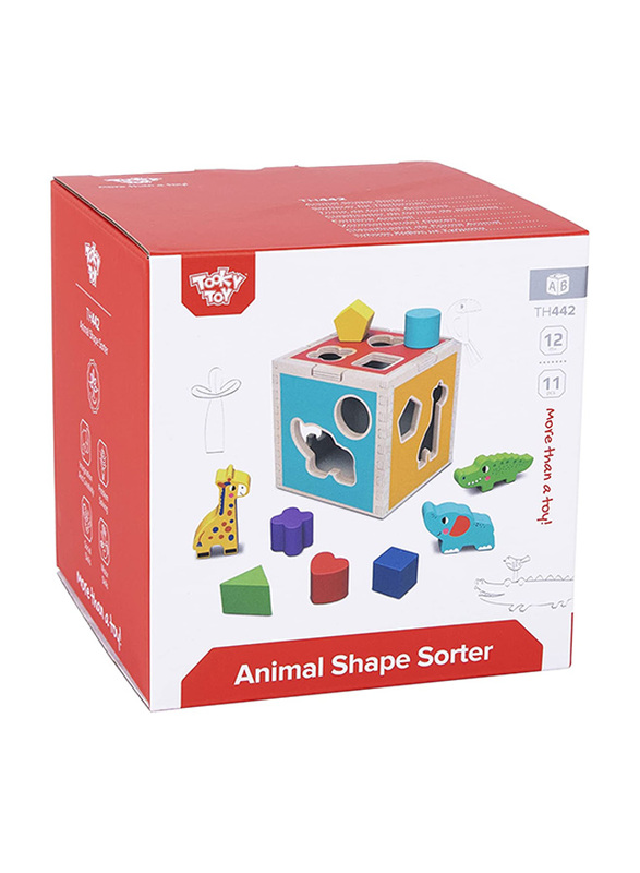 

Tooky Toy 11-Piece Animal Shape Sorter, Multicolour