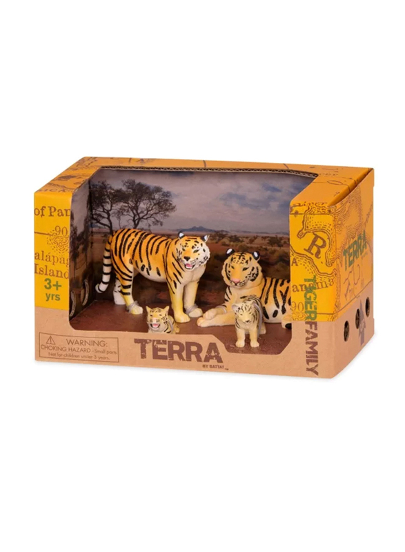 

Terra and B Toys Tiger Family Playset, 4 Piece, Ages 3+