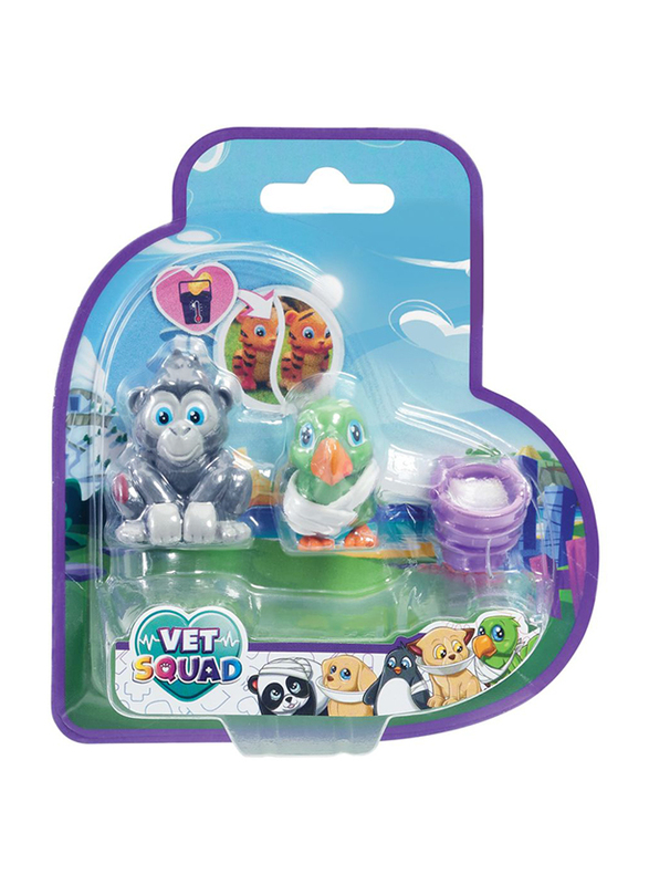 

Vet Squad Animals Baby Chimp & Parrot, 3 Pieces, Ages 4+
