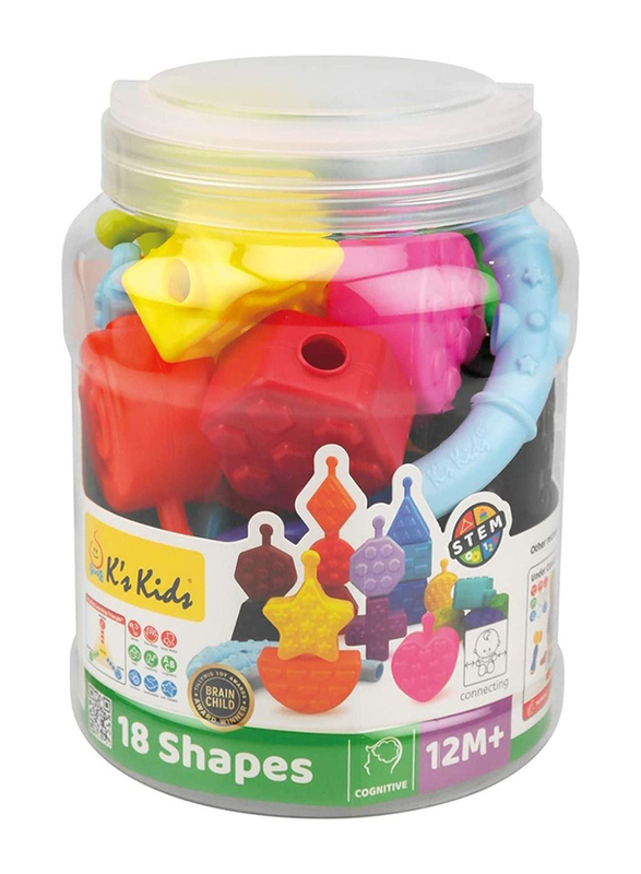 

K's Kids Eighteen Shapes, 18 Pieces, Ages 1+, Multicolour