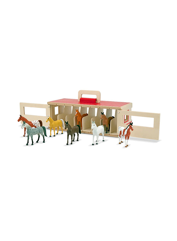 

Melissa & Doug Take-Along Show-Horse Stable, 9-Piece, Ages 3+