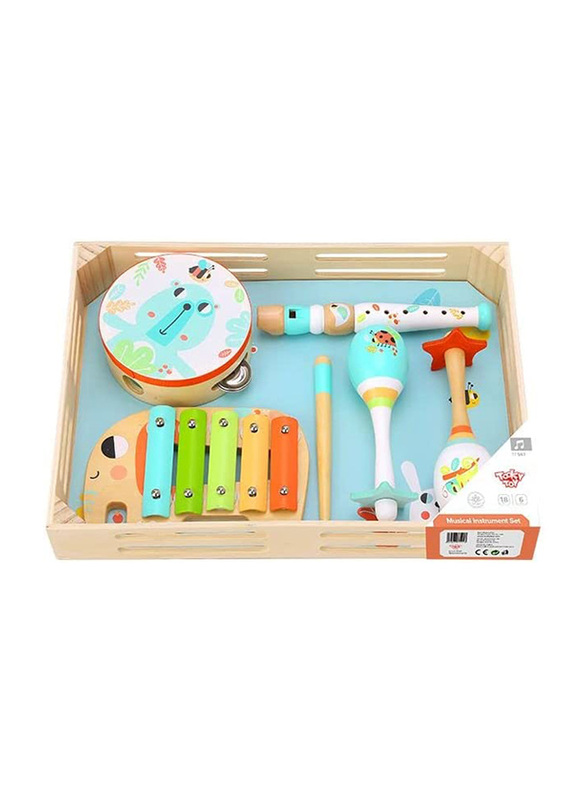 

Tooky Toy Wooden Musical Instrument Set for Kids, 6 Pieces, Ages 3+