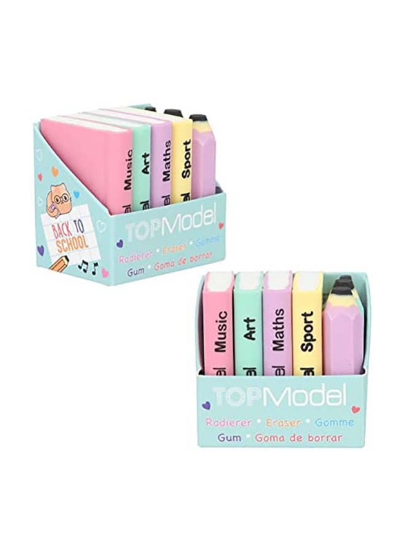 

Top Model Eraser Set Mini School Books & Pencils, Art & Craft, 7 Pieces, Ages 3+