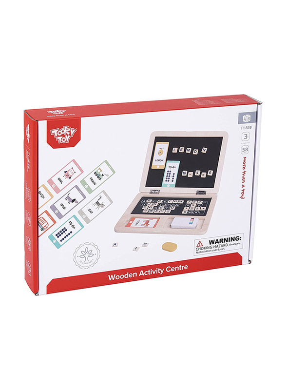 

Tooky Toy 58-Piece Wooden Learning & Education Notebook for Kids, Multicolour
