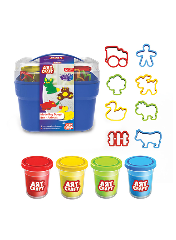 

Dede Art Craft 3D Animal Modelling Play Dough Set, 12 Pieces, Ages 3+