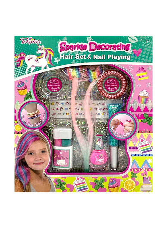 

Tokidas Sparkle Decorating Hair Set & Nail Playing, Ages 5+, Multicolour