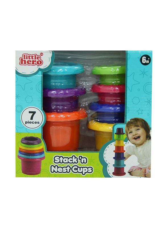 

Little Hero Stack and Nest Cups Toy Set, 7 Pieces, Ages 6+ Months