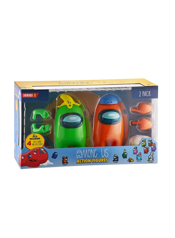 

Among Us Action Window Box (S2) + 6 Hands, Hats & Accessories, Action Figures, 2 Pieces, Ages 3+