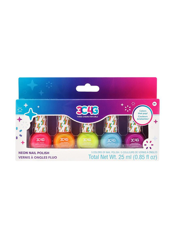 

3C4G Neon Nail Polish, 5 Pieces, Multicolour