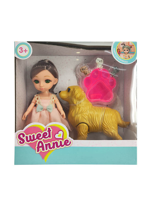 

Sweet Annie 6" Doll Dog Pet Playset, Ages 3+