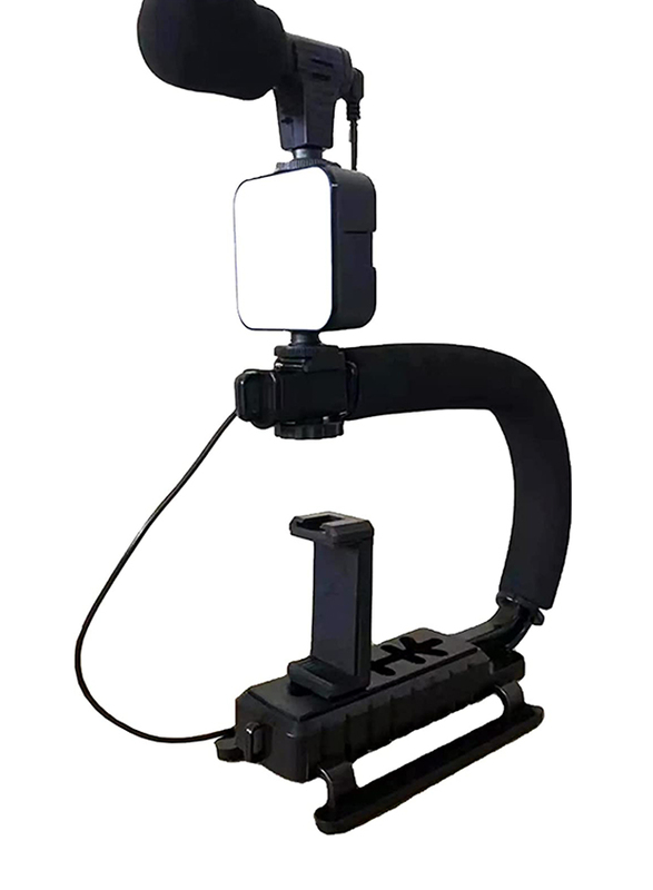 

Delone Professional Smartphone Camera Handheld Stabilizer With Mic, Black