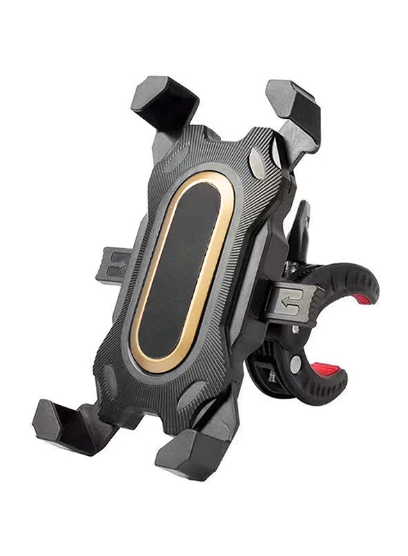 

Delone Universal Motorcycle Bicycle Handlebar Mobile Holder, Black/Yellow