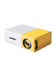 Delone Mini LED Projector Portable Video Projector, 600 Lumens, White/Yellow